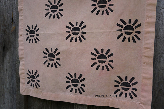 Naturally Dyed + Blockprinted Set/2 Napkins - Pink