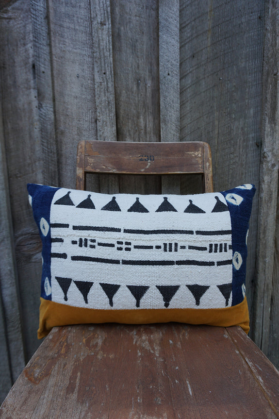 Cosmo - African Mudcloth and Vintage Indigo Pillow
