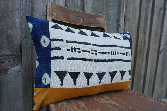 Cosmo - African Mudcloth and Vintage Indigo Pillow