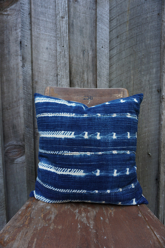 Lindsay - Vintage African Indigo Pillow