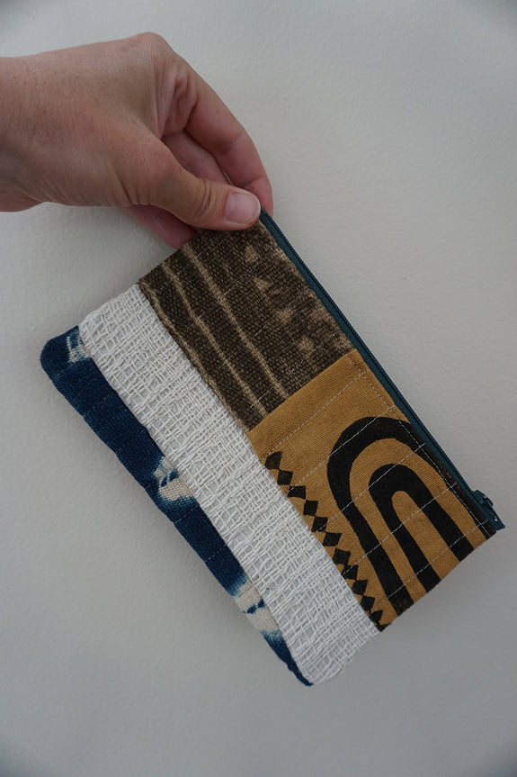 Zippered Patchwork Pouch - #7