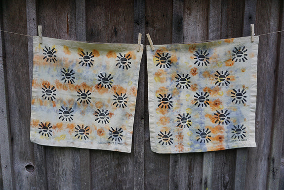 Naturally Dyed + Blockprinted Set/2 Napkins - Multi