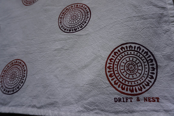 Blockprinted Tea Towel - Round
