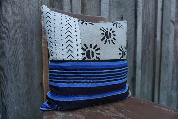 Analia - Blockprint, Vintage African Indigo and Mudcloth Pillow