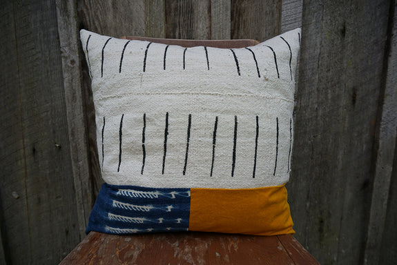 Lucian - African Mudcloth and Vintage Indigo Pillow