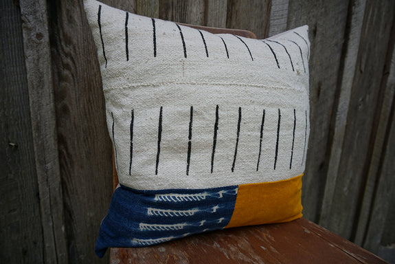 Lucian - African Mudcloth and Vintage Indigo Pillow