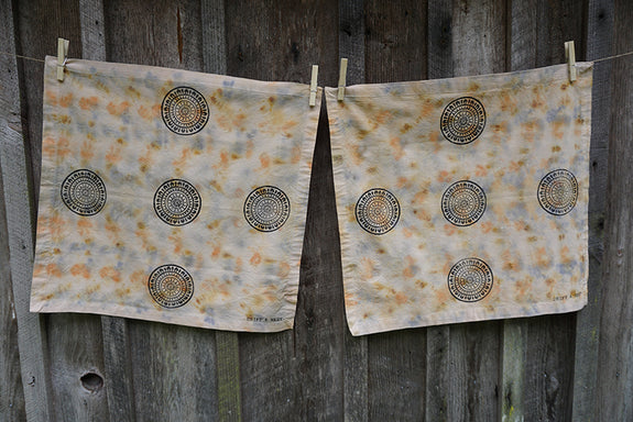 Naturally Dyed + Blockprinted Set/2 Napkins - Bundled