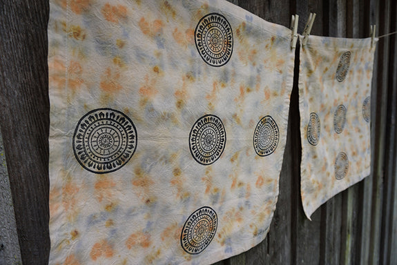 Naturally Dyed + Blockprinted Set/2 Napkins - Bundled
