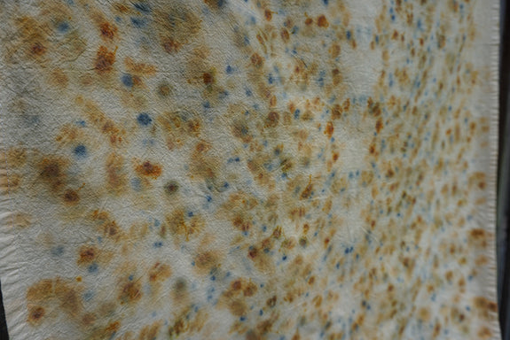 Naturally Dyed Tea Towel - Orange + Blue