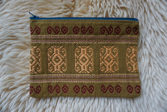 Zippered Pouch made from Mexican Textile - #349