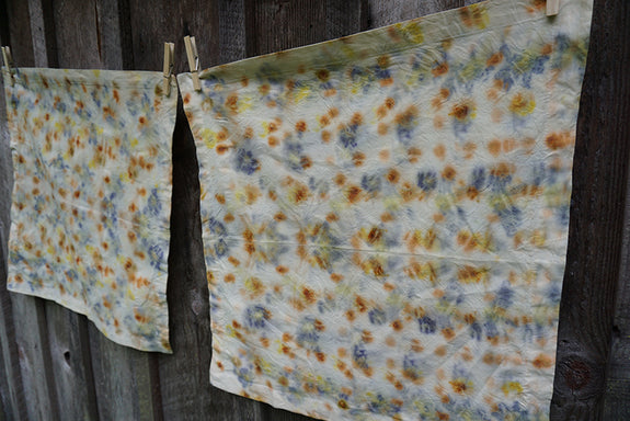 Naturally Dyed Set/2 Napkins - Purple/Orange/Yellow