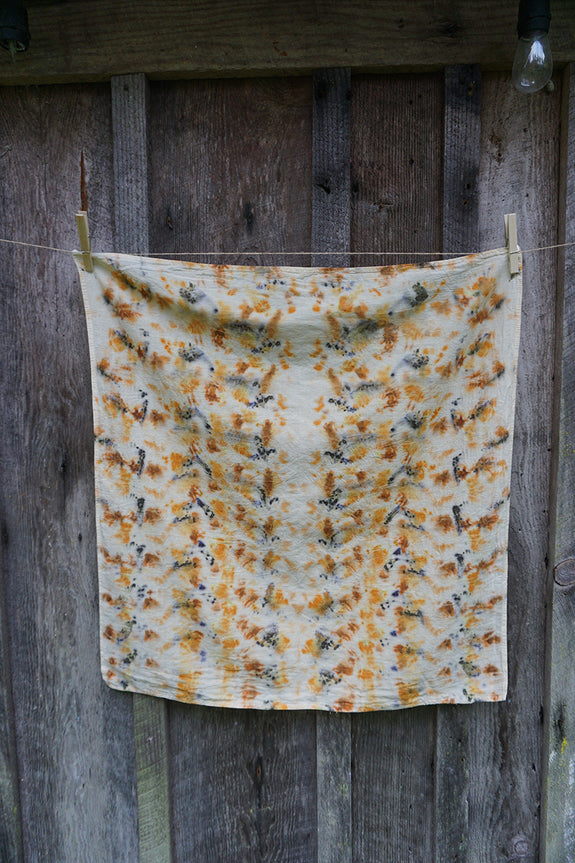 Naturally Dyed Organic Cotton Bandana - Orange/Purple