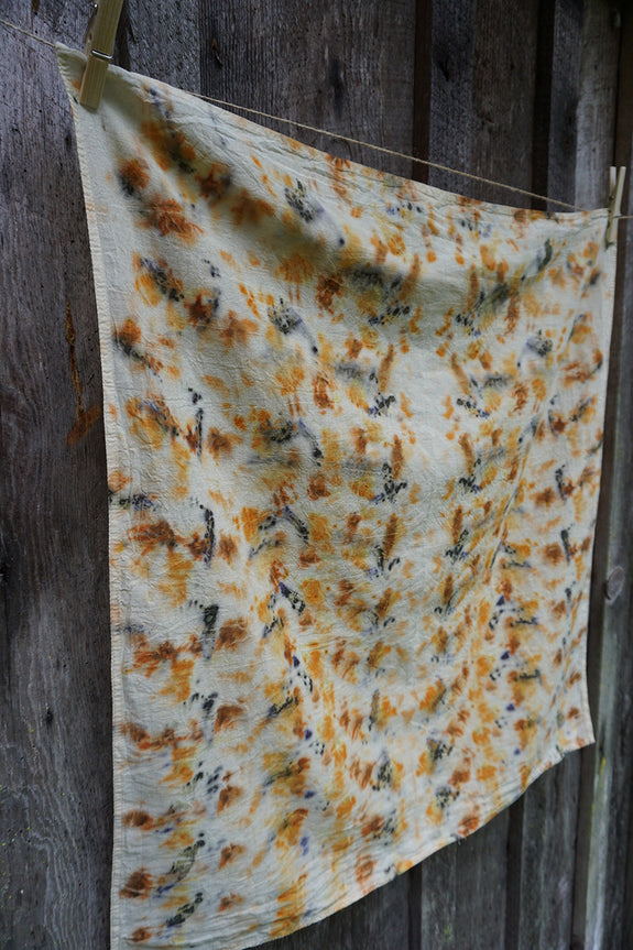 Naturally Dyed Organic Cotton Bandana - Orange/Purple