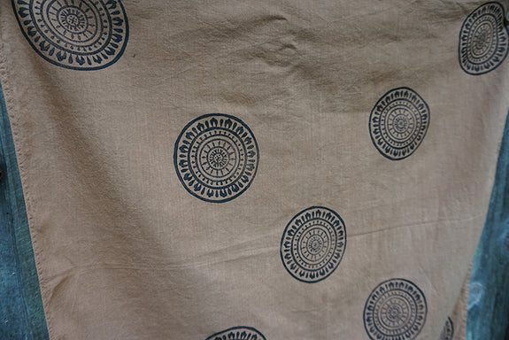 Naturally Dyed + Blockprinted Organic Cotton Bandana - Terra