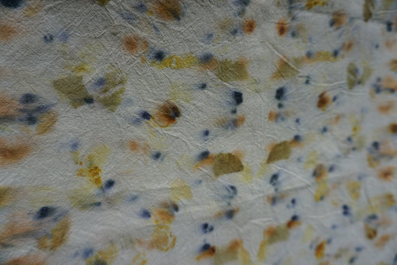 Naturally Dyed Tea Towel - Blue/Orange/Green