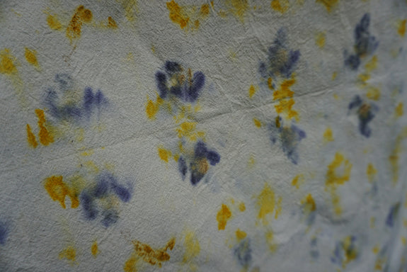 Naturally Dyed Tea Towel - Blue/Yellow