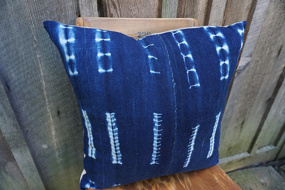 Blossom - Vintage African Indigo Pillow