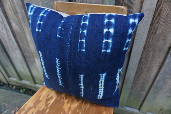 Blossom - Vintage African Indigo Pillow