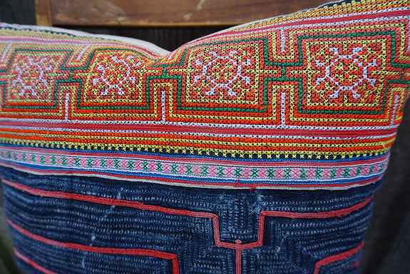 Jade - Vintage Hmong Textile Pillow