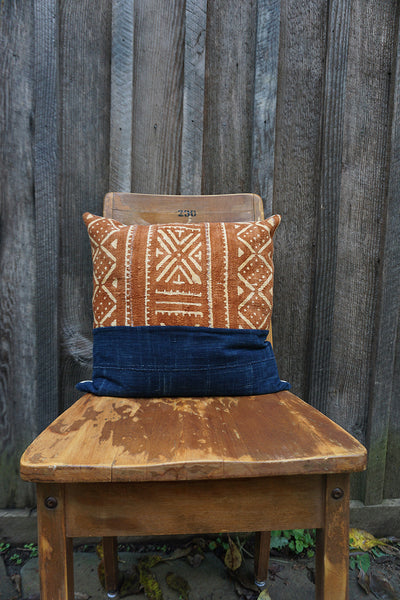 Shannon - African Mudcloth and Vintage Indigo Pillow