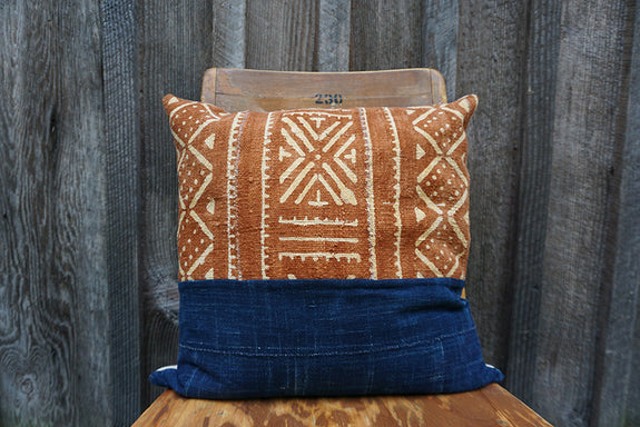 Shannon - African Mudcloth and Vintage Indigo Pillow