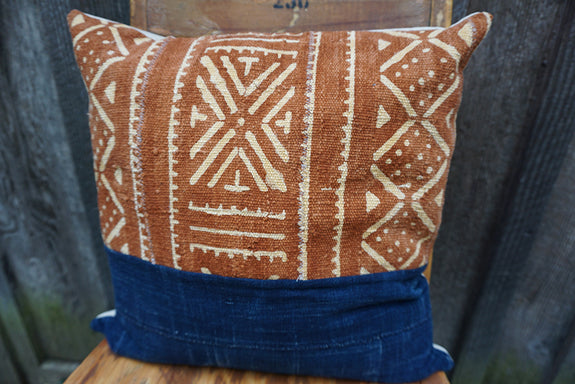 Shannon - African Mudcloth and Vintage Indigo Pillow