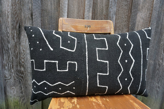 Raven - African Mudcloth Pillow