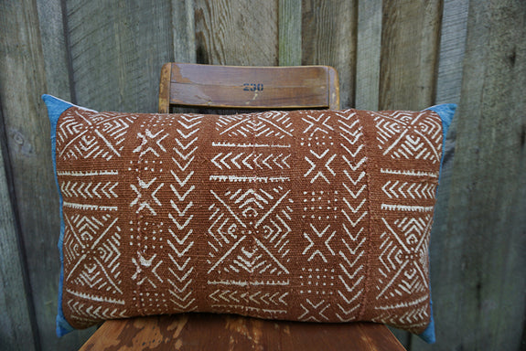 Asha - African Mudcloth with Vintage Indigo Pillow