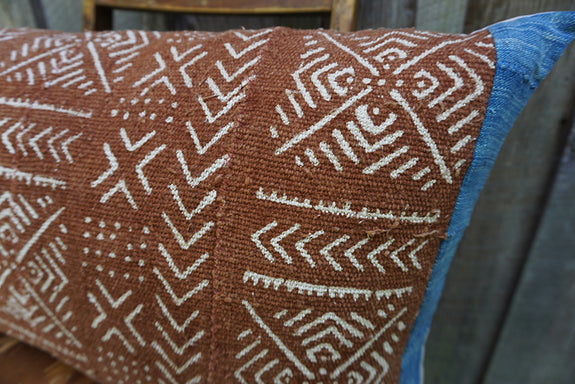 Asha - African Mudcloth with Vintage Indigo Pillow