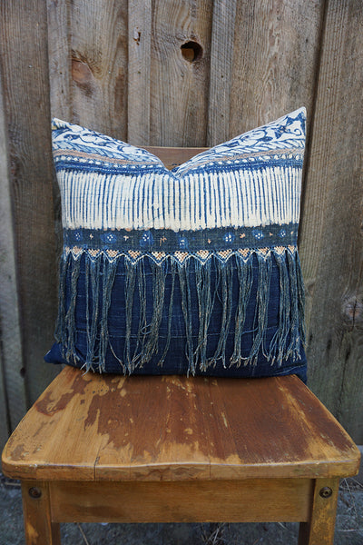 Rashida - Indonesian Batik with African Indigo Pillow