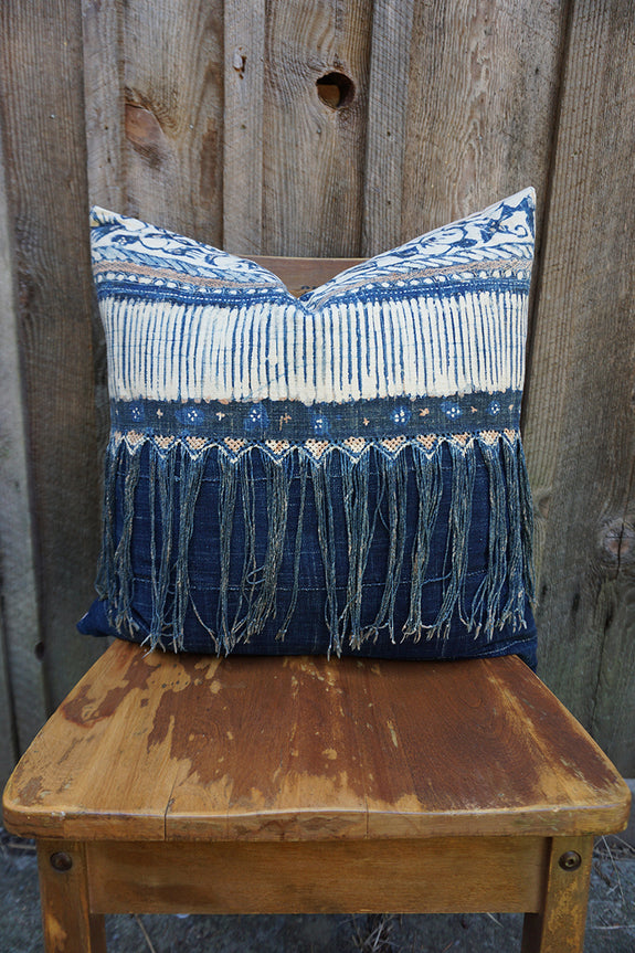 Rashida - Indonesian Batik with African Indigo Pillow