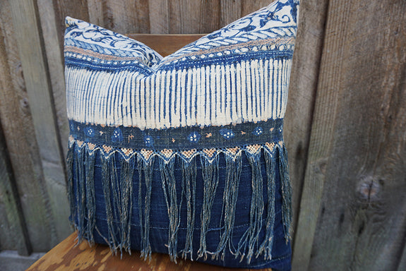 Rashida - Indonesian Batik with African Indigo Pillow