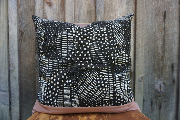 Vesta - African Mudcloth with Linen Pillow