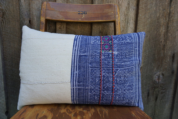 Janalee - Hmong Batik Textile with African Cotton Pillow