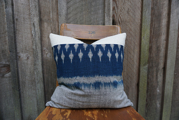 Helene - Thai Mudmee/Ikat and African Cotton Pillow