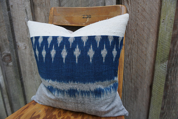 Helene - Thai Mudmee/Ikat and African Cotton Pillow