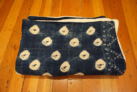 African Indigo Baby Blanket - Circles