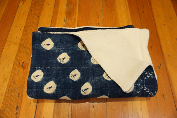 African Indigo Baby Blanket - Circles