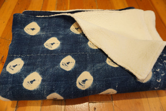 African Indigo Baby Blanket - Circles