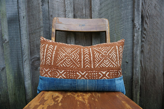 Brenna - African Indigo and Mudcloth Pillow