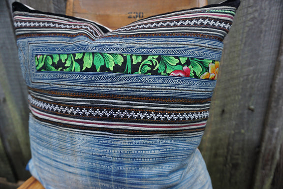 Elise - Vintage Hmong Textile Pillow