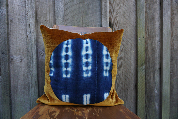 Talullah - Vintage African Indigo with Velvet/Corduroy Pillow