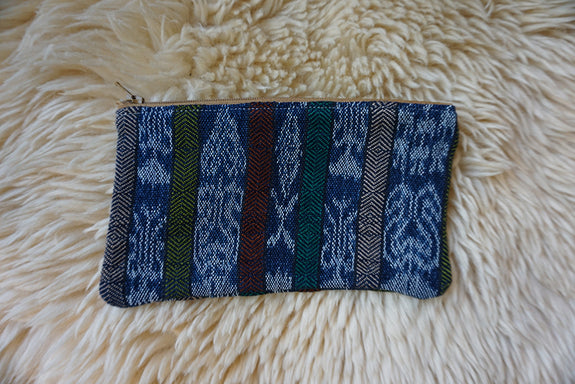 Zippered Pouch made from Guatemalan Ikat Textile - #236