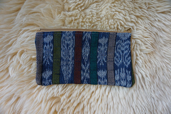 Zippered Pouch made from Guatemalan Ikat Textile - #236