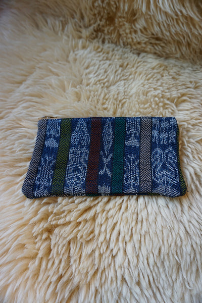 Zippered Pouch made from Guatemalan Ikat Textile - #236