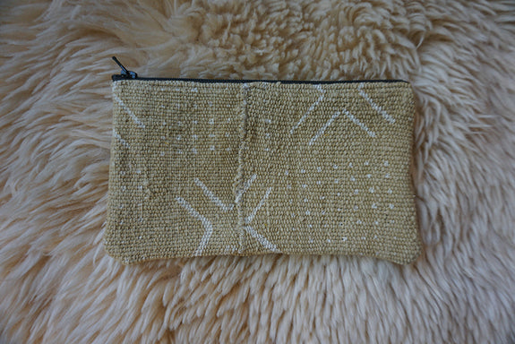 Zippered Pouch made from African Mudcloth - #237