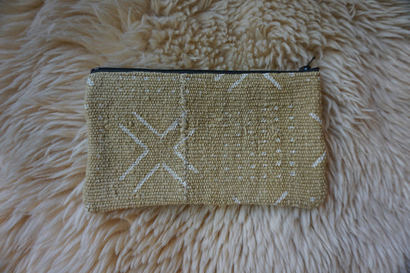 Zippered Pouch made from African Mudcloth - #237