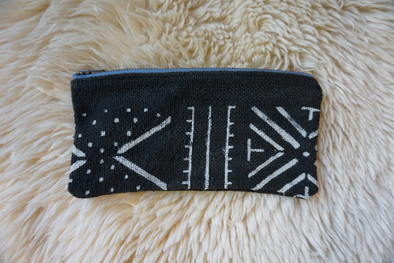 Zippered Pouch made from African Mudcloth - #219