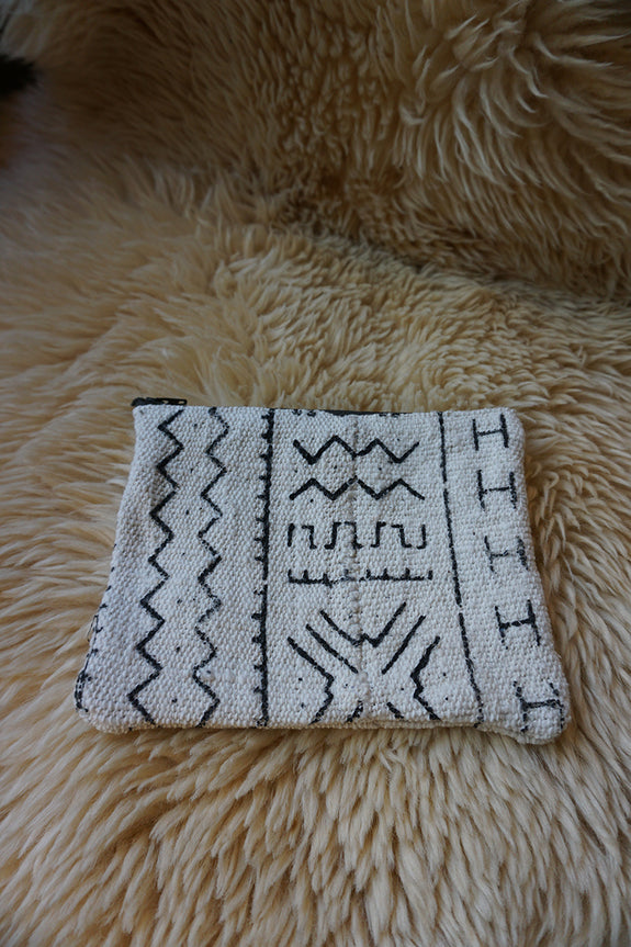 Zippered Pouch made from African Mudcloth - #213
