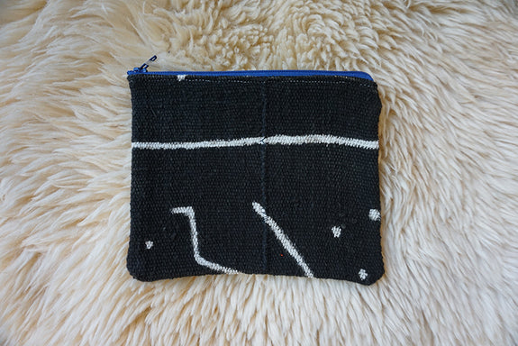Zippered Pouch made from African Mudcloth - #179